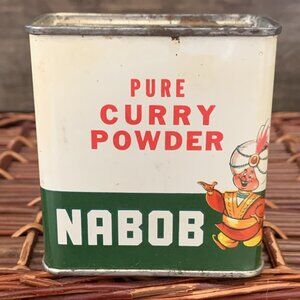 VINTAGE PURE CURRY POWDER SPICE TIN NABOB 1.5 OZ